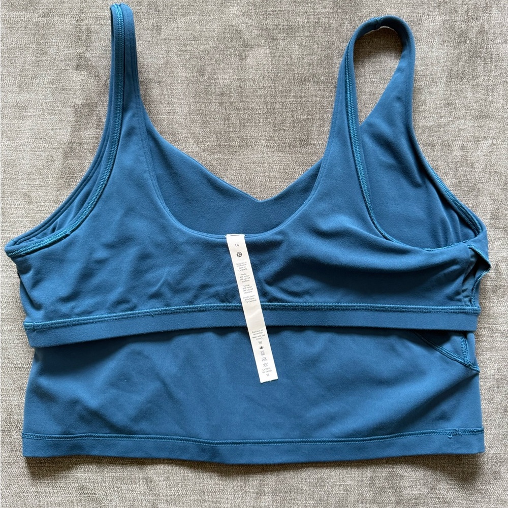 Lululemon Women’s Align Tank Top Blue Borealis Size 14 Nulu Fabric Crop Tank - Picture 9 of 9